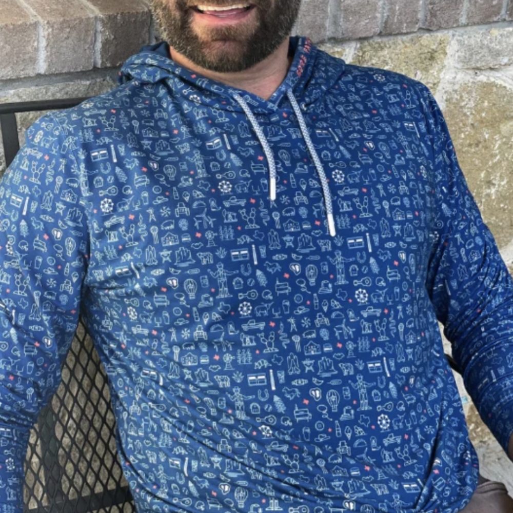 Blue Graphic Hoodie Shirt